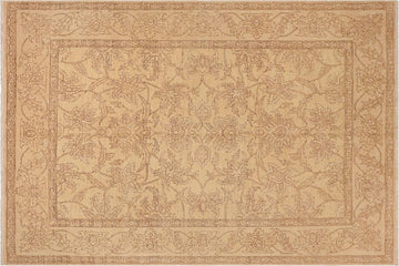 handmade Traditional Kafkaz Chobi Ziegler Tan Brown Hand Knotted RECTANGLE 100% WOOL area rug 8 x 10